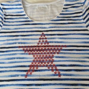 Kim Rogers Red White and Blue T-Shirt Size M